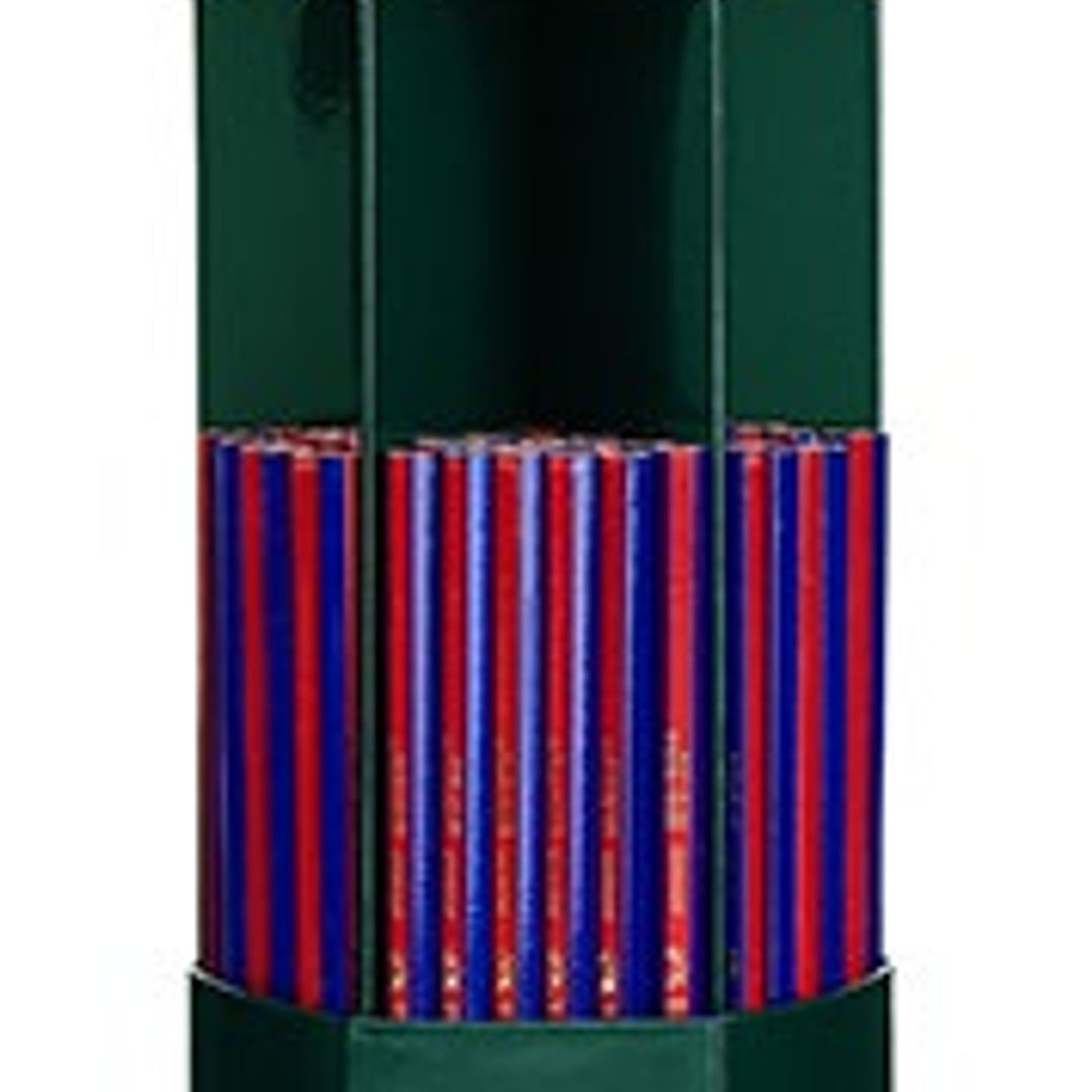 Faber-Castell Janus 2160 Expositor de 120 Lapices Finos Bicolor Hexagonales - Ecologico - Resistente a la Rotura - Color Rojo/Azul 1