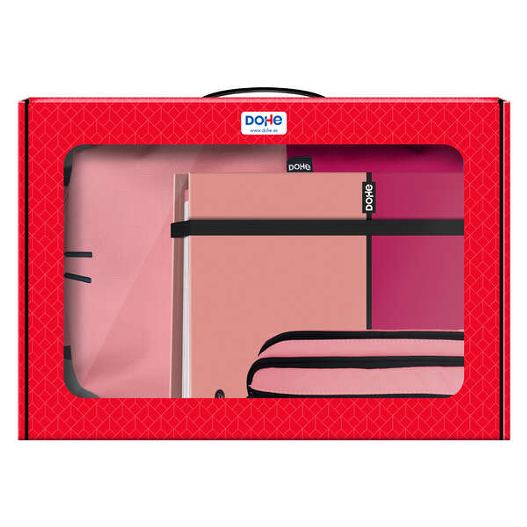 Dohe Pack Mochila, Carpeta y Portatodo Duo - Maletin Regalo 365x515x105mm - Carpeta A4 Recambio - Mochila 3 Compartimentos Grande - Portatodo Triple 1