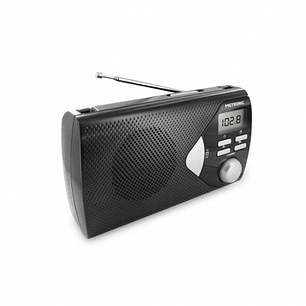 Metronic Radio Portatil AM/FM con Funcion Alarma - Pilas - Color Negro