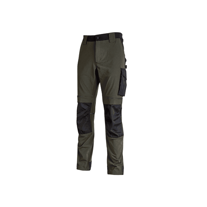 Upower Atom Pantalon de Trabajo con Tejido Stretch - Talla 2XL - Resistente y Transpirable, Repelente al Agua, Bolsillos Multifuncionales, Proteccion  1