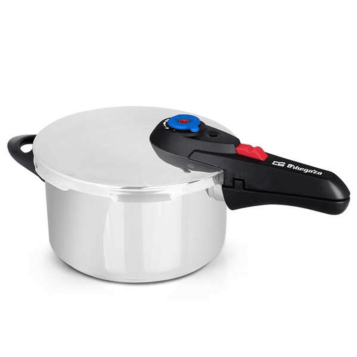Orbegozo HP 4006 Olla a Presion de Acero Inoxidable 18/10 - Capacidad 4 Litros - Cinco Sistemas de Seguridad - Fondo Termo Difusor - Mango de Baquelit 1