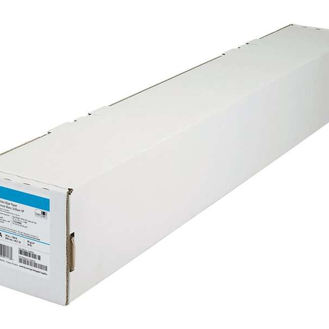 HP Bobina de Papel para Plotter - Blanco Brillante para Inyeccion de Tinta - 610mm x 45.7m - 90gr 1