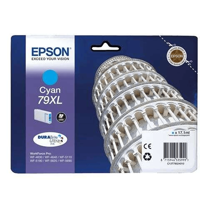 Epson T7902 (79XL) Cyan Cartucho de Tinta Original - C13T79024010 1