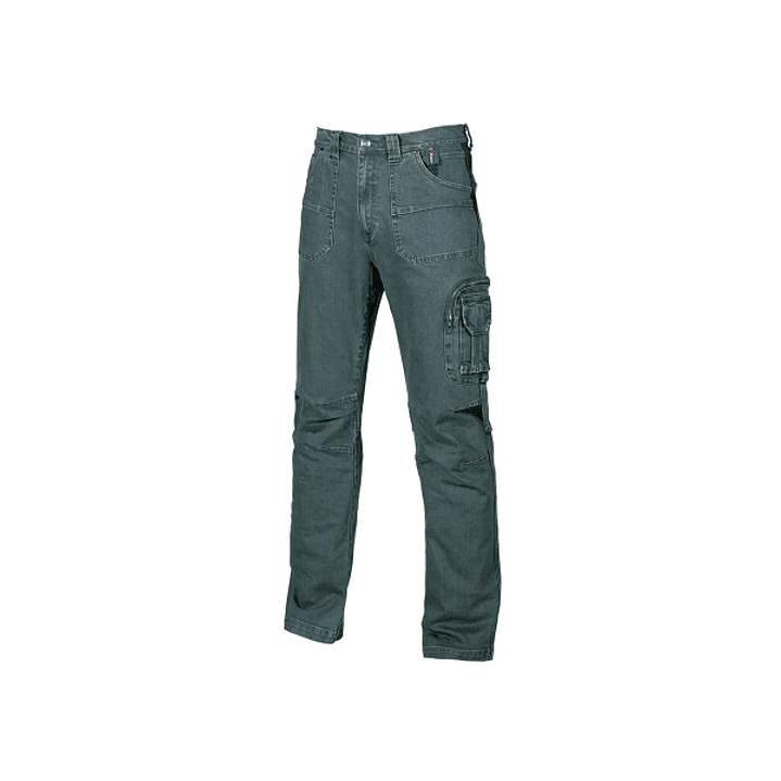 Upower Traffic Pantalon Jeans Stretch - Talla 50 - Ajuste Perfecto, Bolsillos Delanteros Amplios, Bolsillo Lateral para Herramientas, Porta Telefono,  1