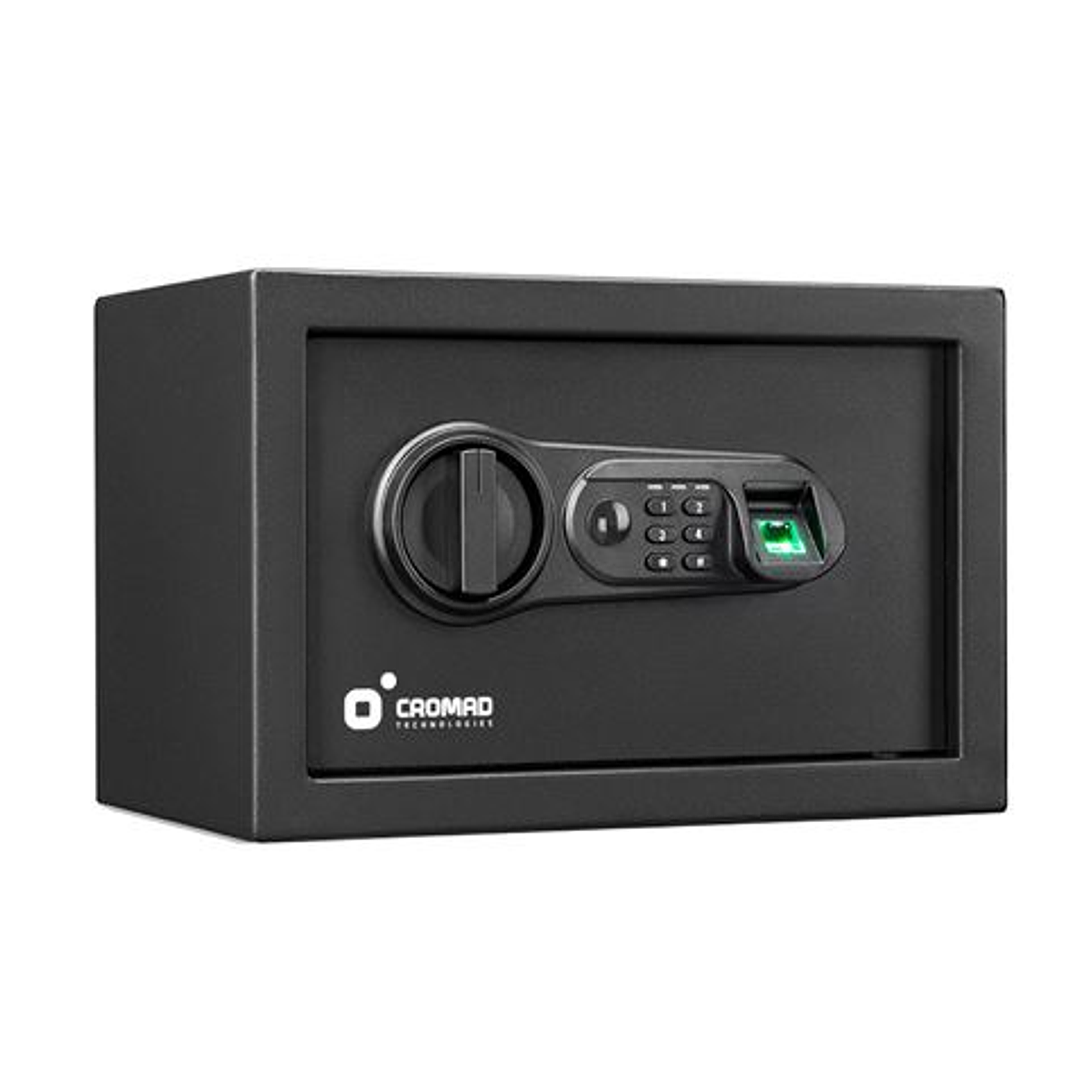 Cromad Caja Fuerte Electronica - Alto Nivel de Seguridad - De 4 a 8 Digitos - Huella Dactilar - Bisagras Ocultas - Incluye Llave de Emergencia - 200x3 1
