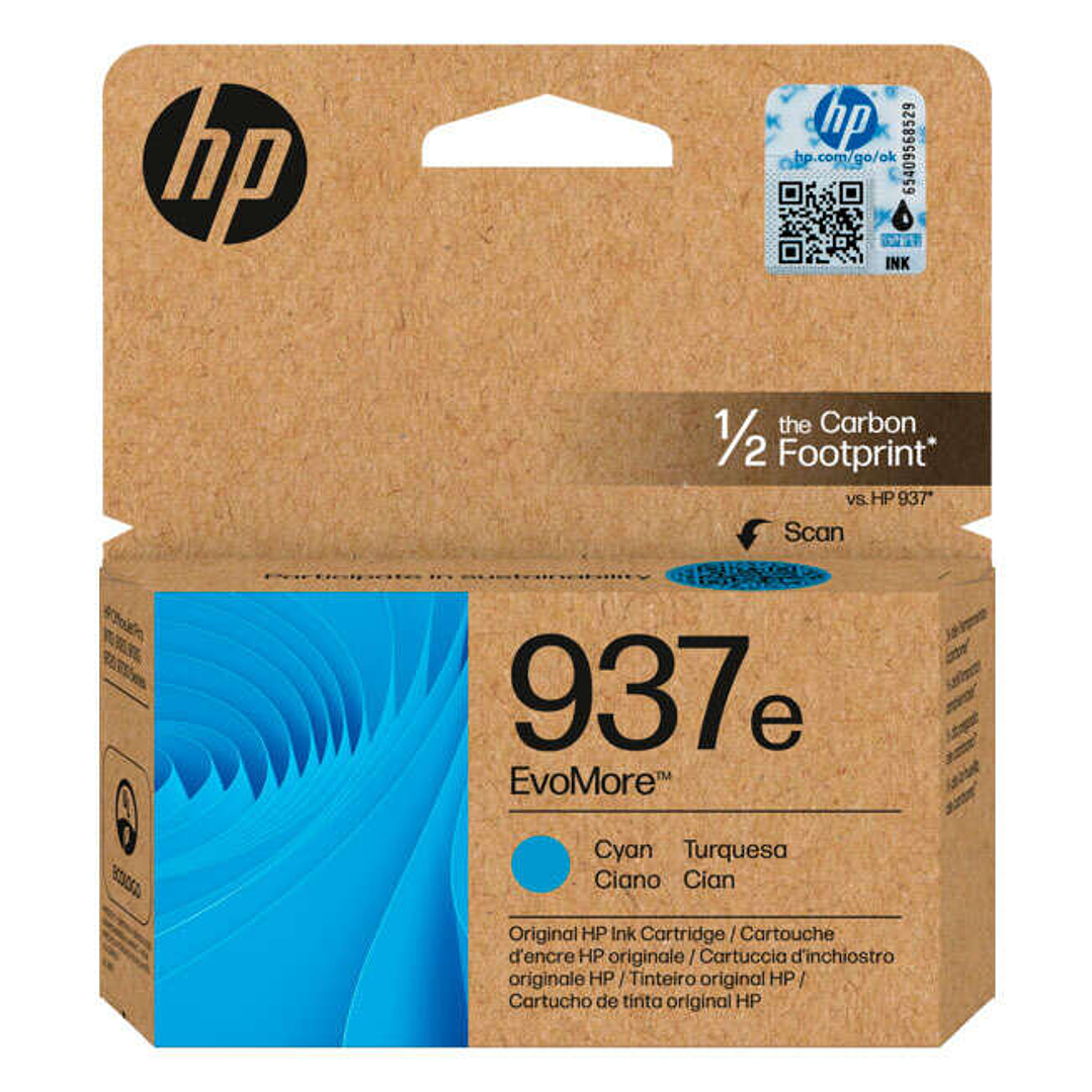 HP 937e XL Cyan Cartucho de Tinta Original - 4S6W6NE 1