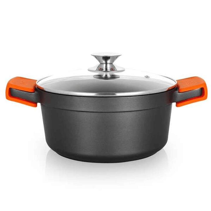 Orbegozo CDH 3024 - Cacerola de Aluminio Fundido para Guisos de la Abuela Indeformable - 4.5 L - Asas de Silicona - Antiadherente - Apta para Todo Tip 1