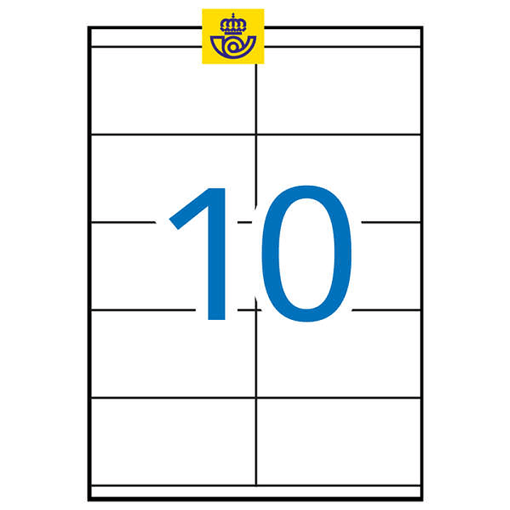 Apli Pack de 2.500 Etiquetas Blancas Permanentes para Laser 105 x 57mm (250 Hojas x 10 Etiquetas) 1