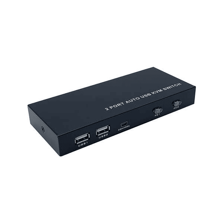 Aisens Conmutador KVM HDMI 4K@60HZ USB 1U-2PC con Fuente Alimentacion - Color Negro 1