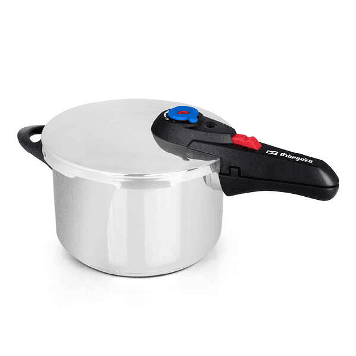 Orbegozo HP 6006 Olla Super Rapida - Capacidad 6 Litros - Cinco Sistemas de Seguridad - Fondo Termo Difusor - Apto para Todo Tipo de Fuegos 1