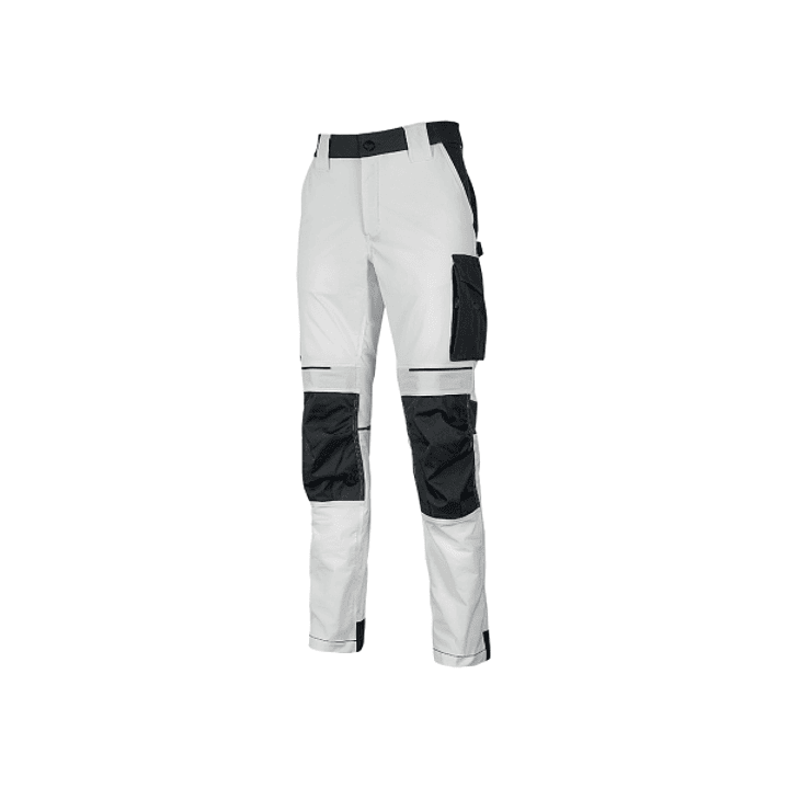 Upower Atom Pantalon de Trabajo - Talla L - Repelente al Agua, Transpirable, Secado Rapido, Bolsillos Multifuncionales, Protector de Rodilla Certifica 1