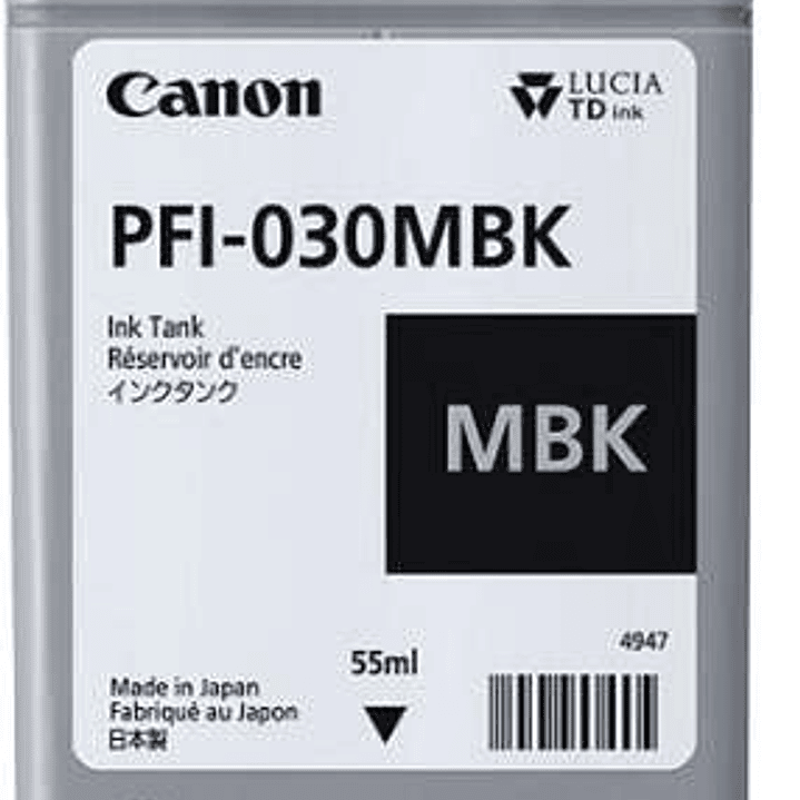 Canon PFI030 Negro Mate Cartucho de Tinta Original - 3488C001 1