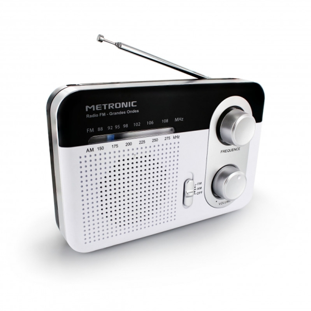 Metronic Radio Portatil AM/FM y Onda Larga - Colo blanco 1