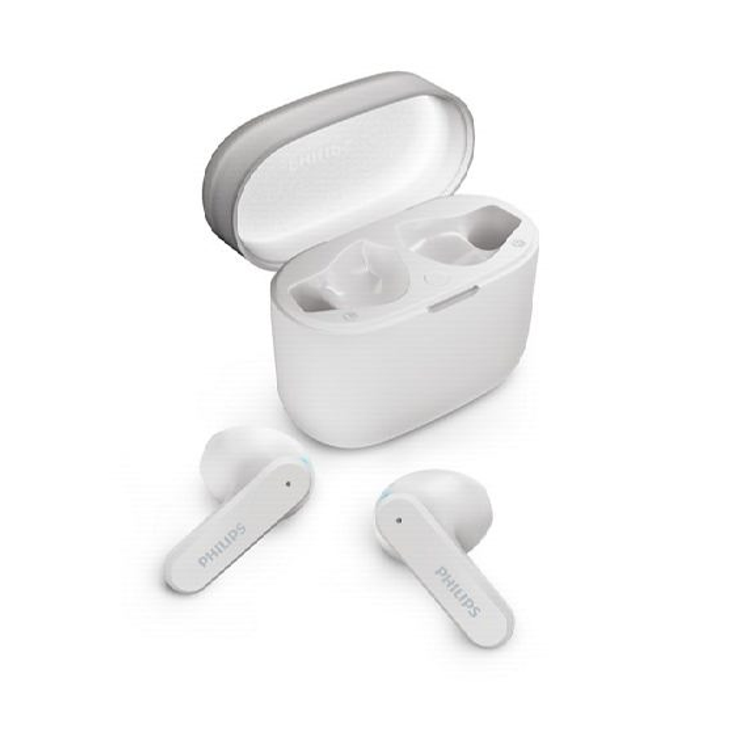 Philips Auriculares Intraurales Inalambricos - Bluetooth 5.3 - Autonomia hasta 28h - TWS - IPX4 - Alcance 10m - Conector USB-C - Color Blanco 1