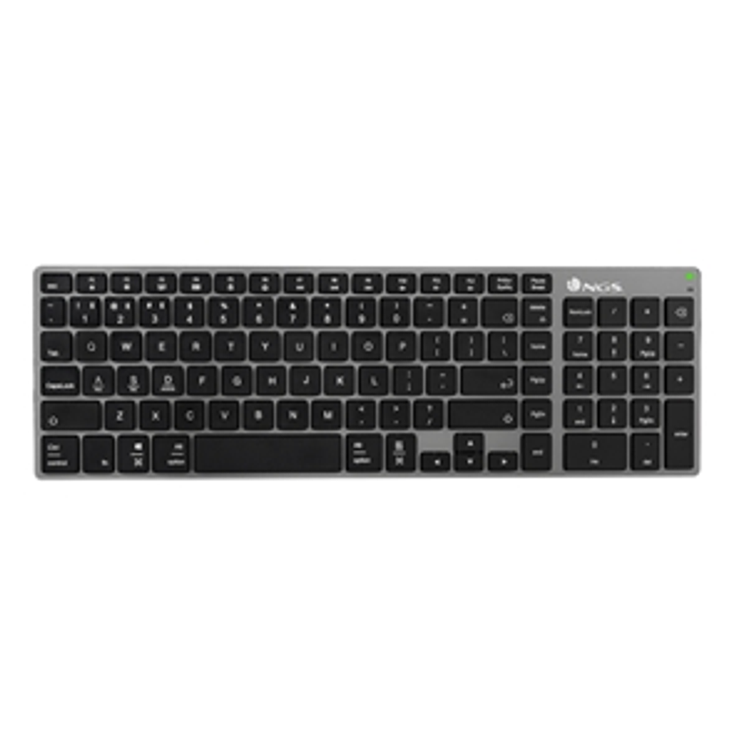 NGS Fortune-BT Teclado Multidispositivo Inalambrico USB Bluetooth - Portugues - Silencioso - Teclas X-Type - Bateria Recargable 1