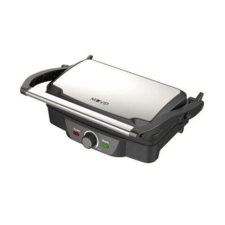 Muvip Sandwichera Grill 1600W - Apertura hasta 180º - Temperatura Regulable - Placa Superior Basculante - Asa Tacto Frio 1