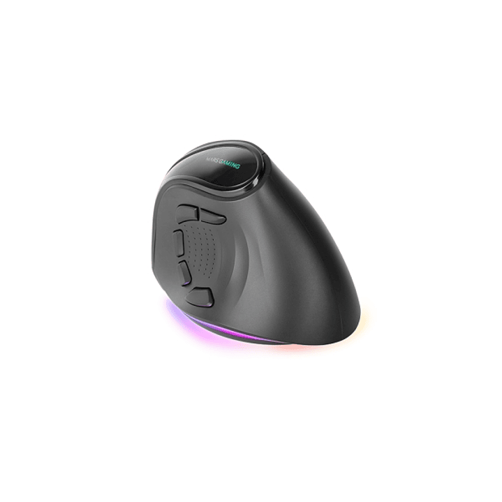 Mars Gaming MM-SK Raton Gaming Inalambrico Vertical para Diestros - Sensor 8400dpi - Bluetooth 5.1 - RF 2.4Ghz - Switches HUANO - Iluminacion RGB - 10 1