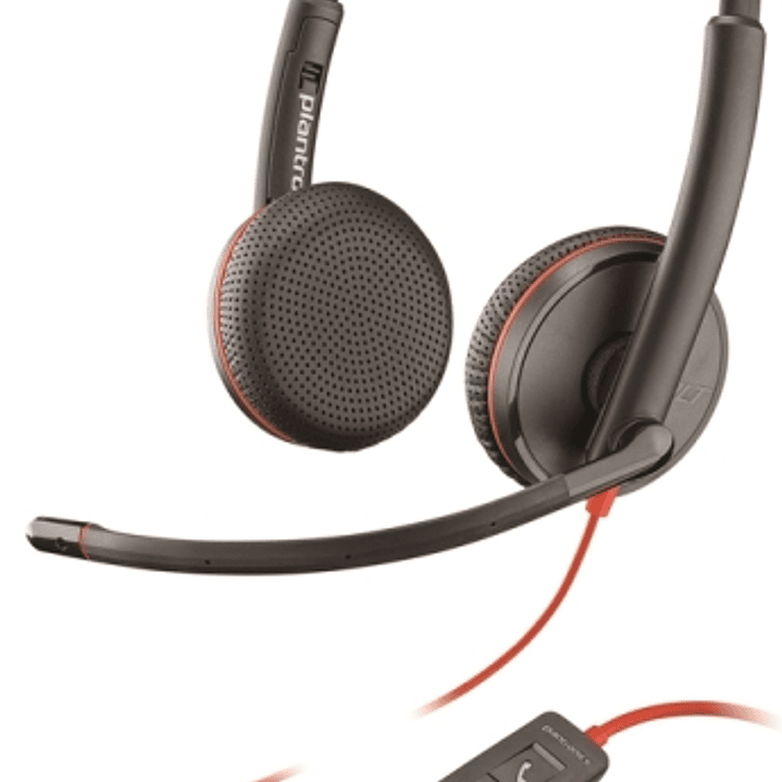 Plantronics/Poly Blackwire C3225 Auriculares con Microfono USB/Jack 3.5mm - Almohadillas Acolchadas - Controles en Cable - Color Negro 1
