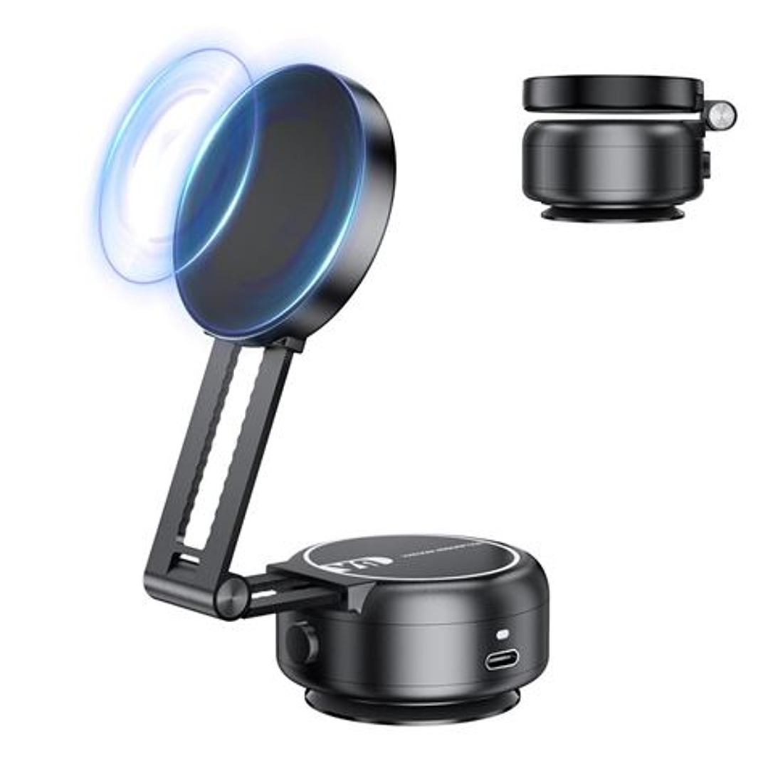 XO C166 Soporte de Coche para Smartphones - Succion Electrica - Bateria Integrada - Brazo Telescopico - Anclaje Magnetico - Color Negro 1