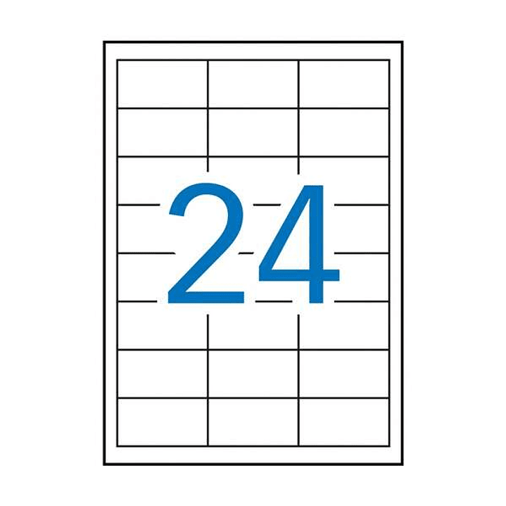 Apli Pack de 2.400 Etiquetas de Poliester 64.6x33.8mm - 100 Hojas por 24 Etiquetas - Resistentes Intemperie - Adhesivo Permanente - Cantos Rectos - Co 1