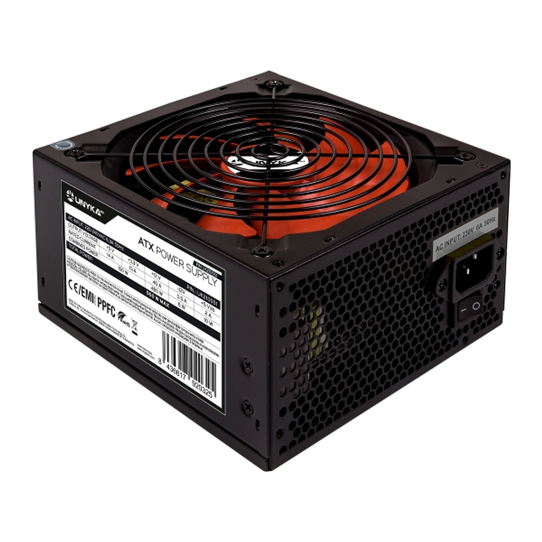 Unykach ATX 550W Gaming Fuente de Alimentacion 550W ATX 2.3 - PPFC - Ventilador 140mm 1