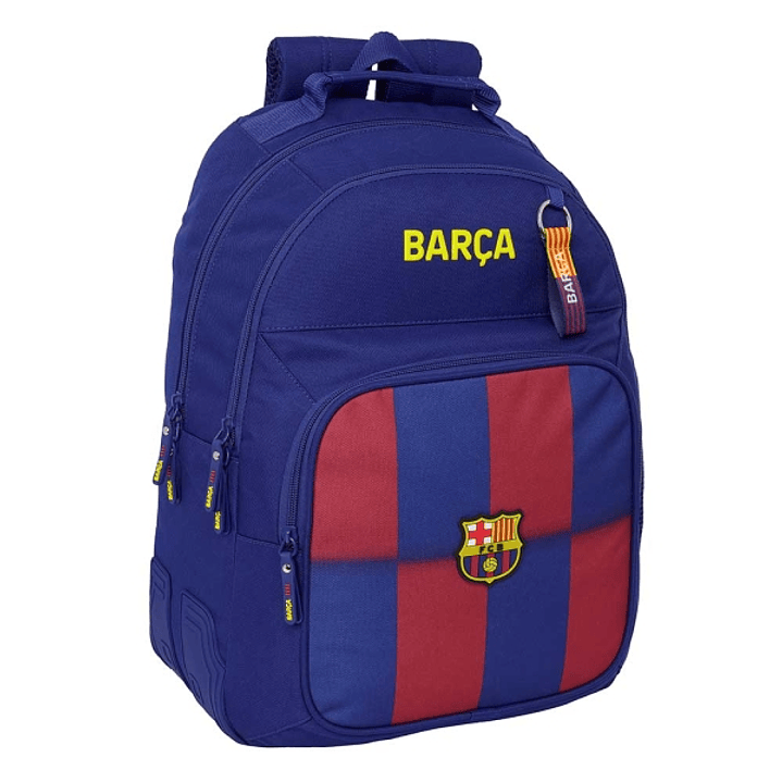 Safta F.C.Barcelona Mochila Escolar de 20L - Adaptable a Carro - 3 Compartimentos - Portabotellas - 32x42x15cm - Color Rojo y Azul 1