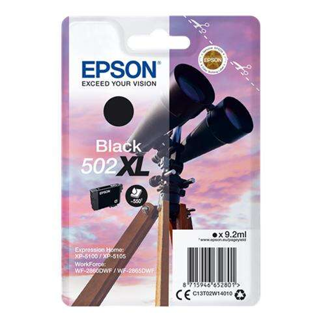 Epson 502XL Negro Cartucho de Tinta Original - C13T02W14010 1