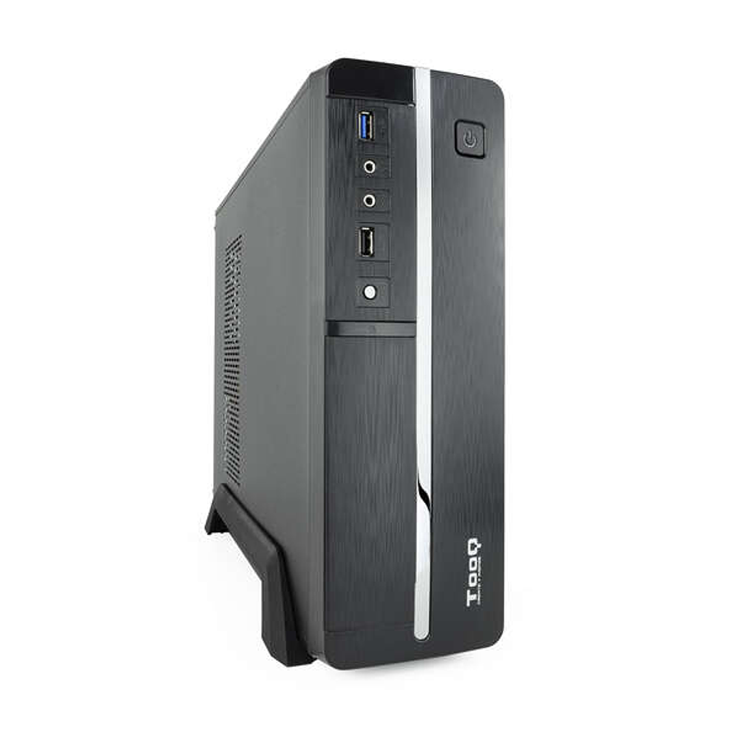 Tooq Caja Micro ATX, Mini ITX Slim - Fuente de Alimentacion 500W - 1x HDD3,5 + 1x SDD2,5 + 1x HDD5.25 - USB-2.0, USB 3.0, Mic - Color Negro 1