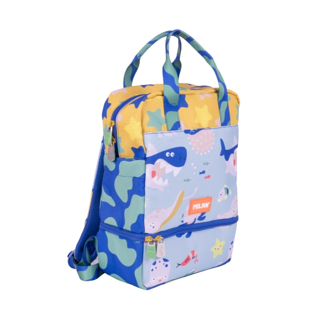 Milan Blue Odyss Mochila Infantil 9.5L - Compartimento Isotermico - 33x25x13cm - Multicolor 1