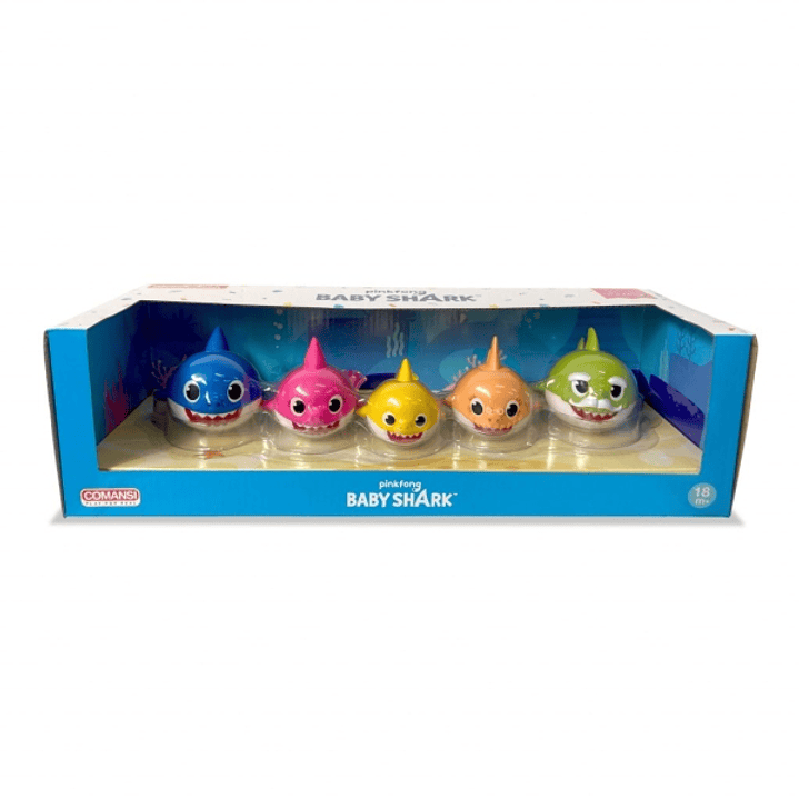 Comansi Set Baby Shark Family - 5 Figuras - Colores Vivos - Inspirado en Canción Infantil 1
