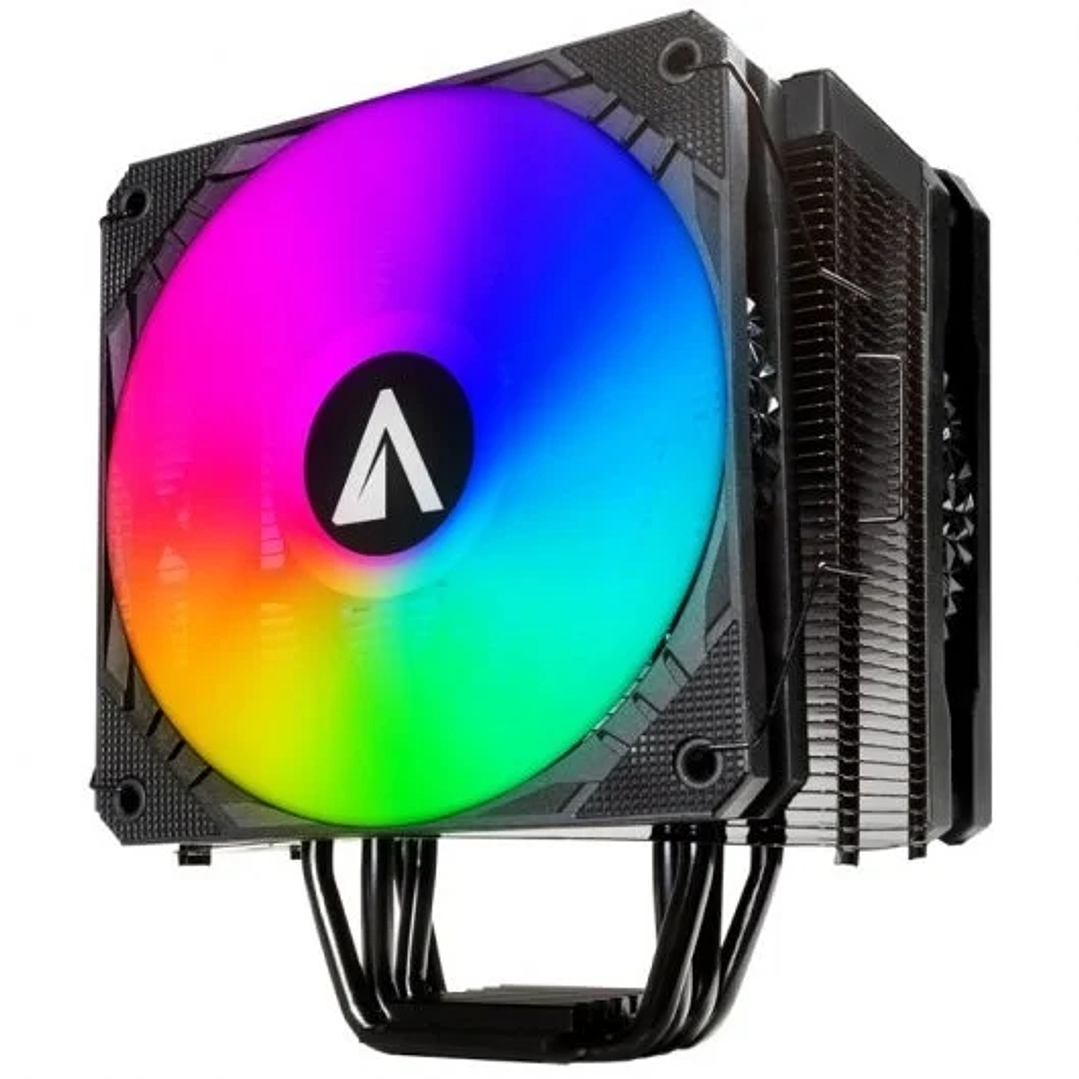 Abysm Gaming Snow IV ARGB Ventilador CPU 120mm con Disipador 4 Heatpipes - Iluminacion ARGB - Velocidad Max. 1600rpm - Color Negro 1