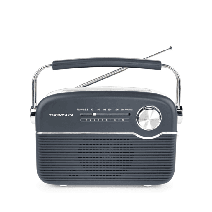 Thomson Radio Solar Portatil Retro RTS450BT - FM - Carga por Energia Solar o USB-C - Antena Telescopica - Bluetooth - Color Negro 1