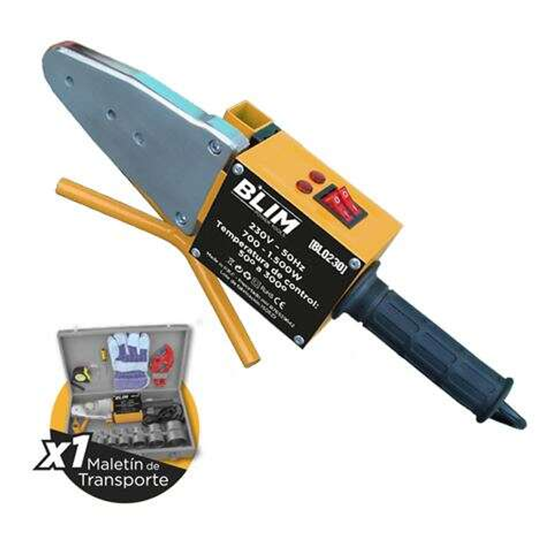 Blim Maquina de Soldar Tuberia PPR 700-1500W - Temperatura de Control 50º a 300º - Incluye Maletin de Transporte con Accesorios 1