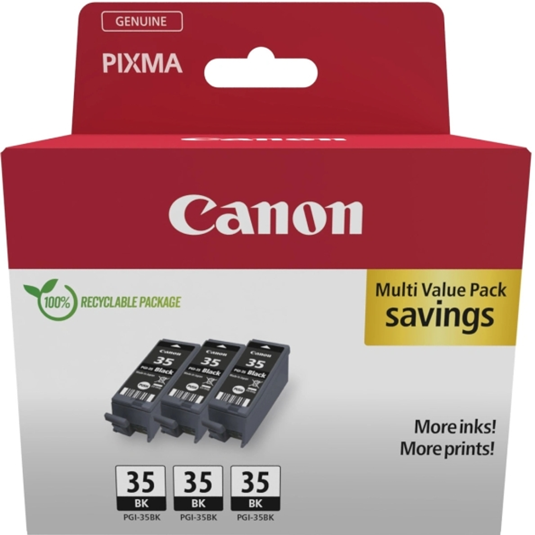 Canon PGI-35BK Multipack de 3 Cartuchos de Tinta Originales Negro - 1509B028 1