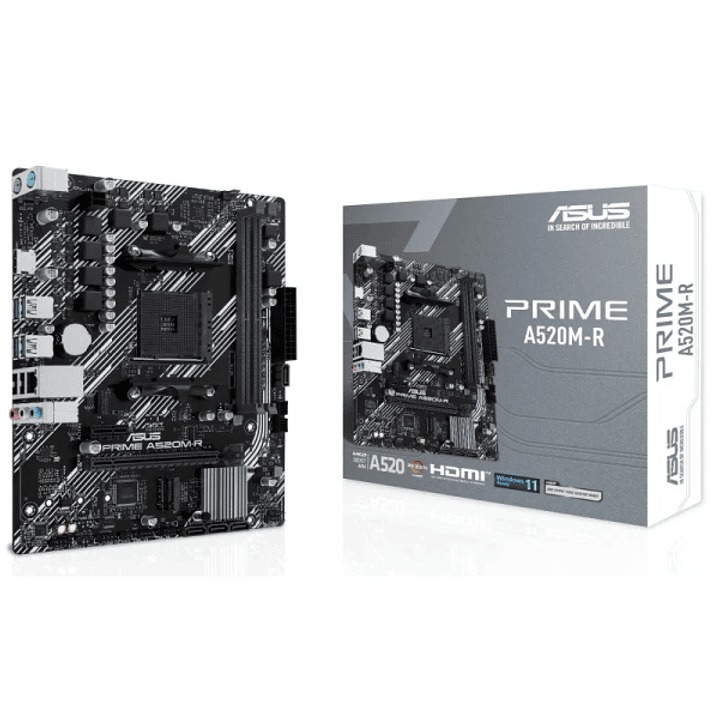 Asus Prime A520M-R Placa Base AMD4 2x DDR4 - HDMI, M.2, PCI Express, 4x Sata III, USB 2.0, 3.2, RJ-45, MicroATX 1