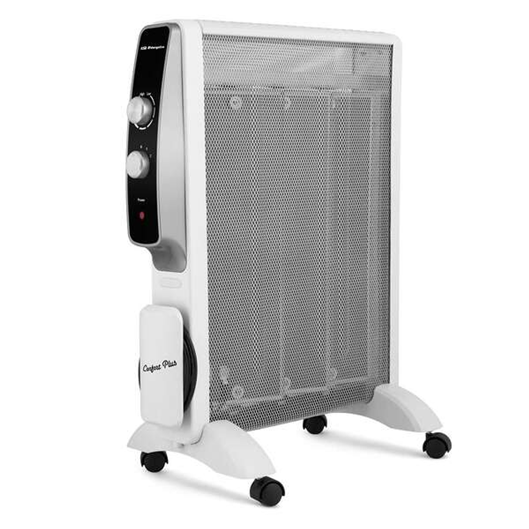 Orbegozo Radiador de Mica RMN 1575 - Potente y Seguro - Calor Instantaneo en 1 Minuto - Ajuste de Potencia y Termostato - Sistema Antivuelco y Protecc 1