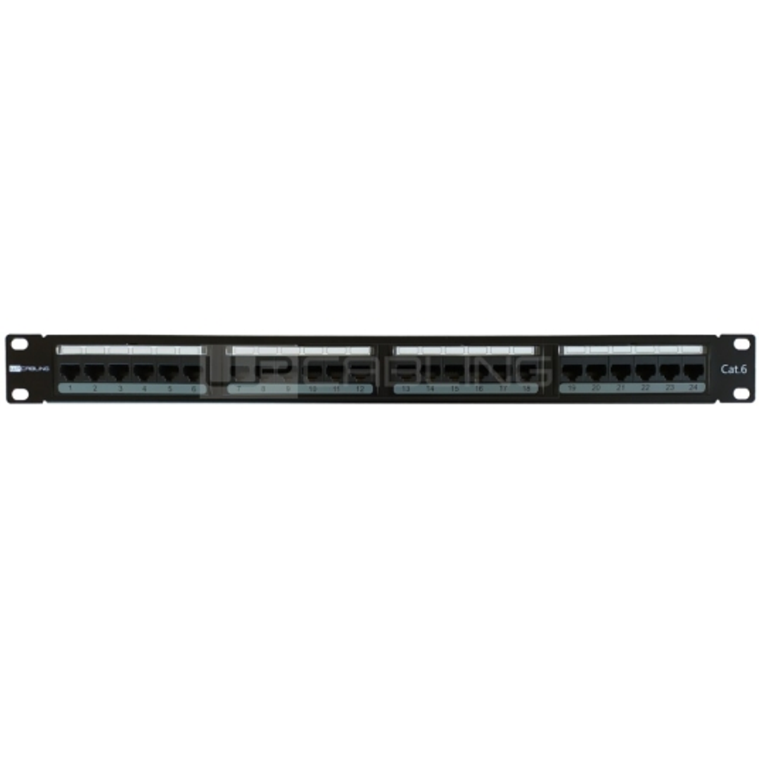 WP Patch Panel de 24 Puertos RJ45 CAT6 UTP - 1U IDC - Color Negro 1