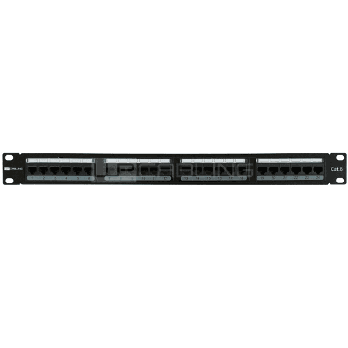 WP Patch Panel de 24 Puertos RJ45 CAT6 UTP - 1U IDC - Color Negro 1