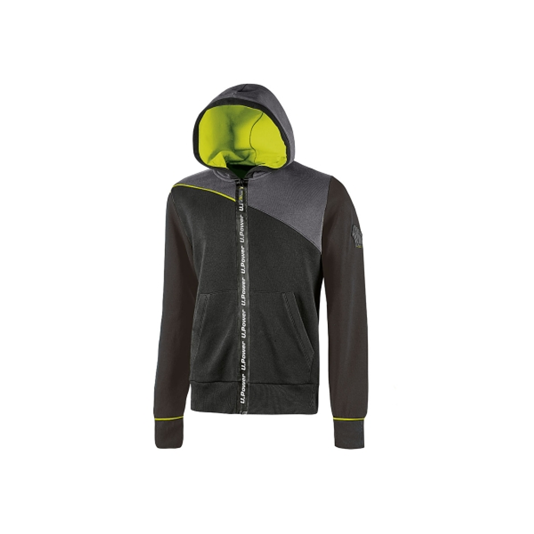 Upower Jupiter Sudadera de Trabajo - Talla 4XL - Cremallera Impermeable, Capucha Ajustable, Bolsillos Practicos, Piping Fluo Elastico, Proteccion DPI1 1