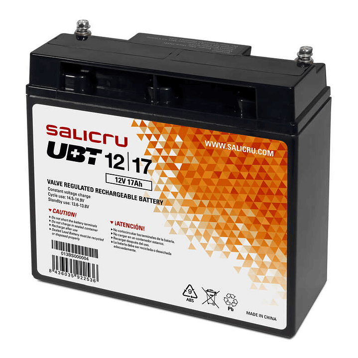 Salicru UBT 12/17 Bateria AGM Recargable de 17 Ah / 12 V 1