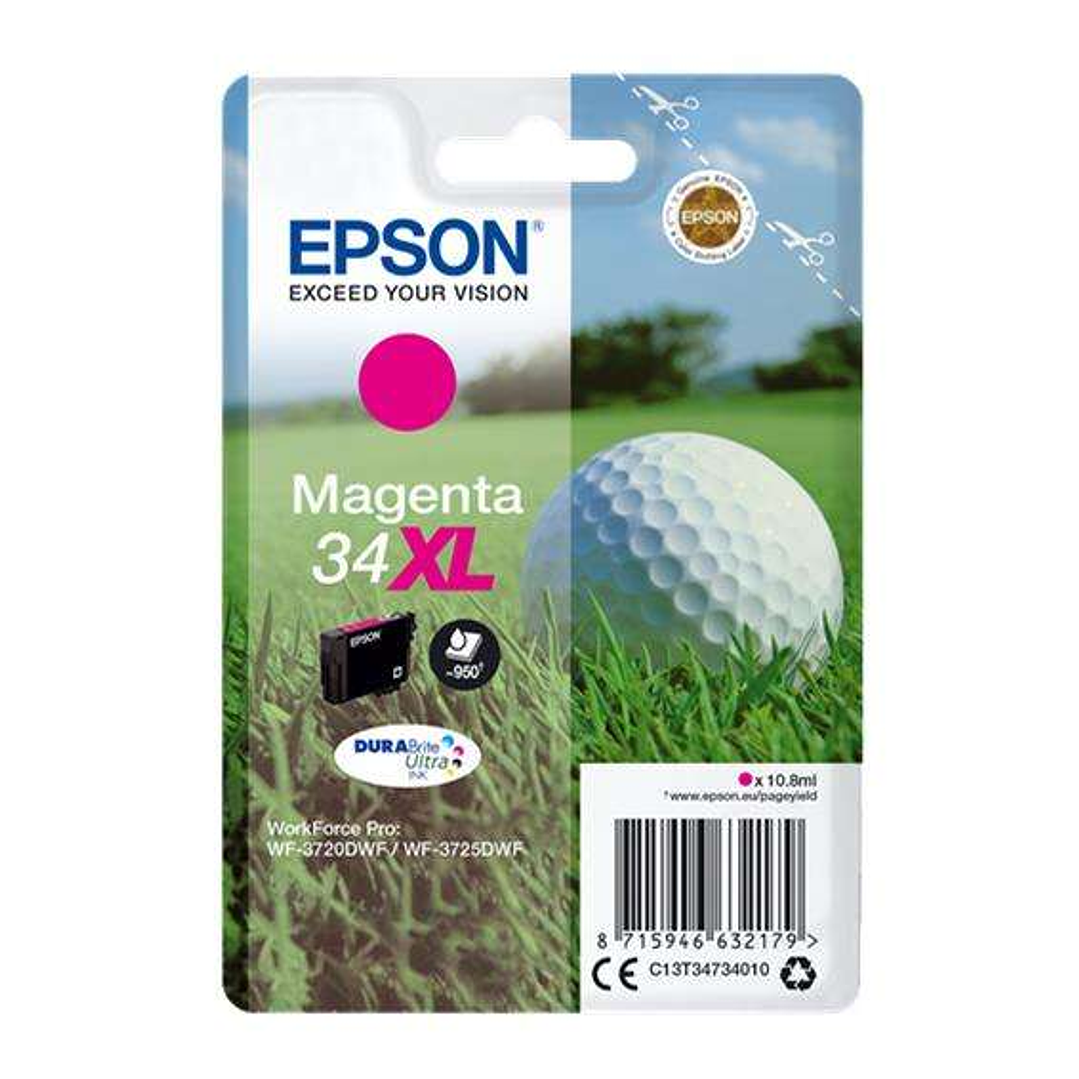 Epson T3473 (34XL) Magenta Cartucho de Tinta Original - C13T34734010 1