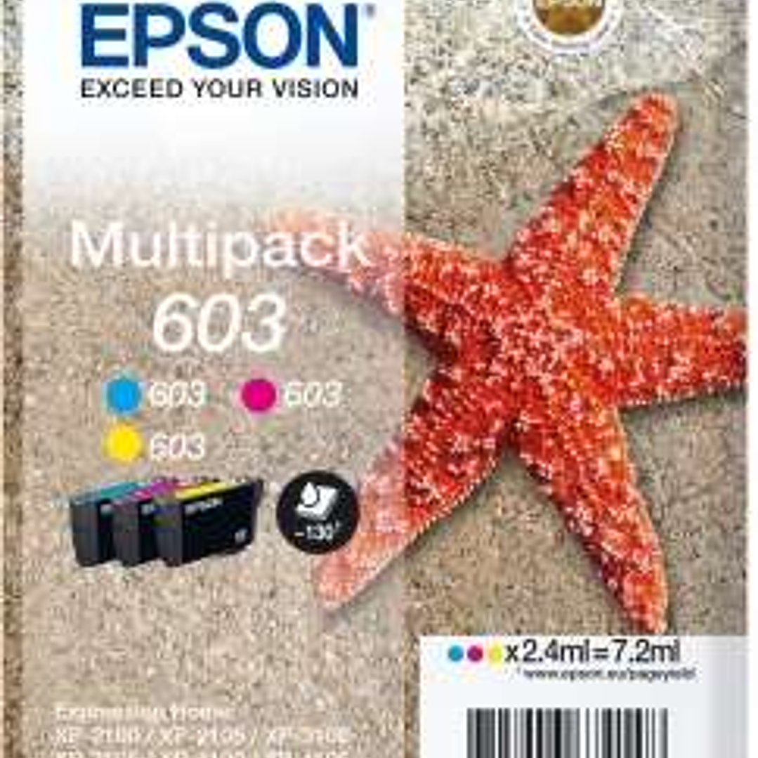 Epson 603 Pack de 3 Cartuchos de Tinta Originales - Cyan, Magenta, Amarillo - C13T03U54010 1