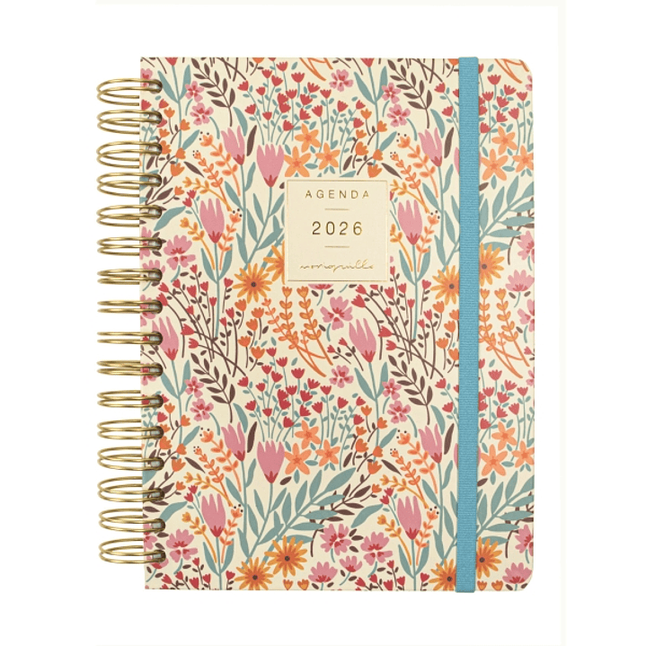 Finocam Moniquilla Agenda de Espiral en Catalan - Anual 2026 - Planificador - Cierre de Goma - Formato E10 - 155X212mm - 1 Dia por Pagina - Tematica d 1