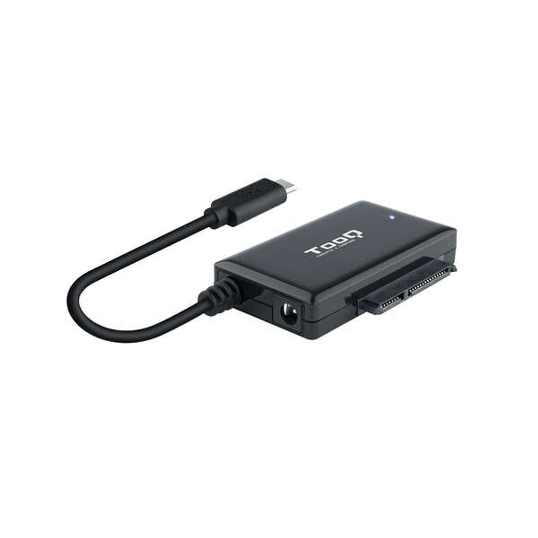 Tooq Adaptador USB 3.0 USB-C a SATA para Discos Duros de 2.5” y 3.5” con Alimentador - Color Negro 1