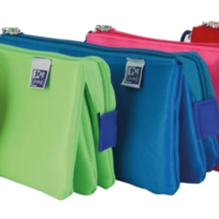 Oxford Kangoo Kids Estuche Triple Poliester - Tamaño Compacto 22x8x10cm - Diseño Divertido para Niños - Colores Surtidos 1