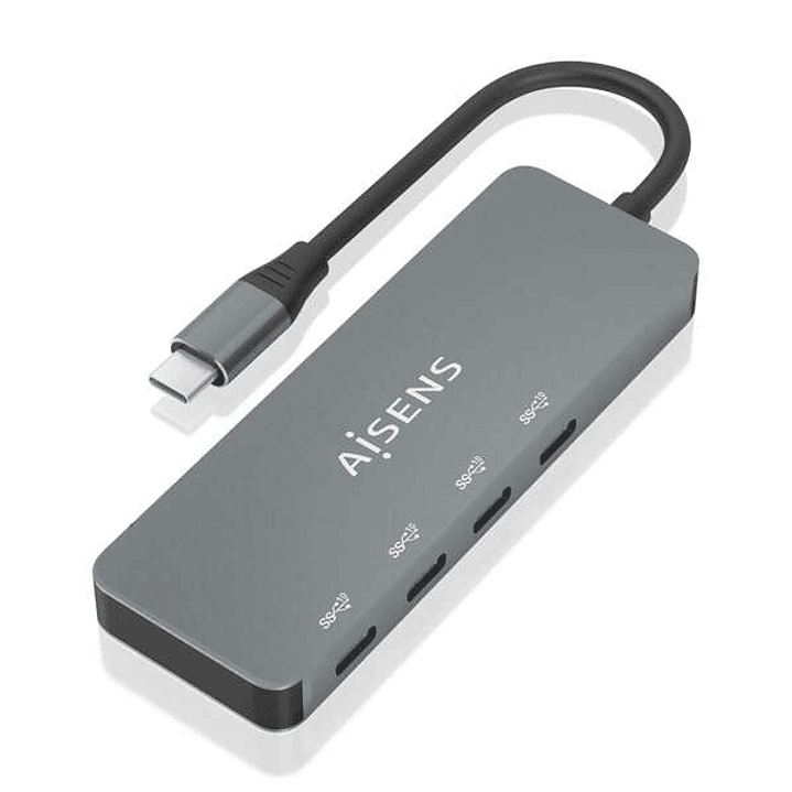 Aisens Hub USB 3.2 GEN2 10G USB-C - USB-C/M-4xUSB-C/H - 15cm - Color Gris 1