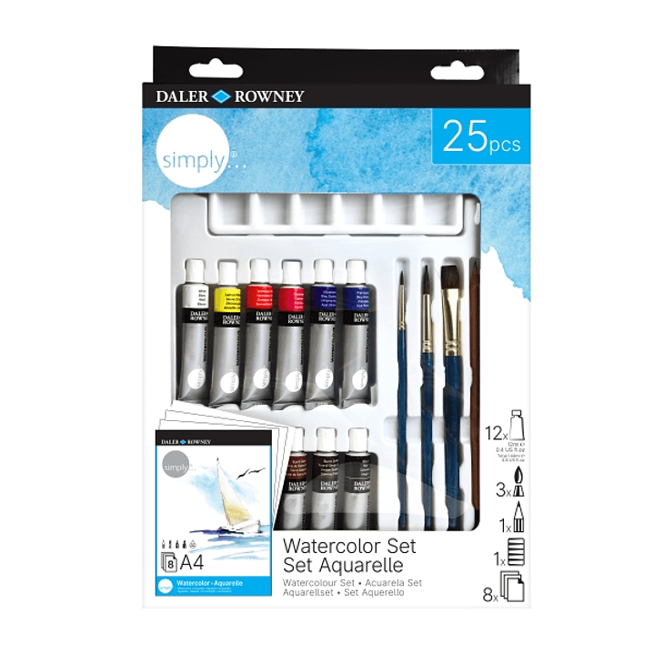 Daler Rowney Simply Pack de 16 Piezas - Acuarela - Colores Surtidos 1