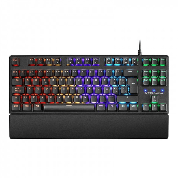 Mars Gaming MKXTKL Teclado Mecanico - Ultracompacto TKL - Switches OUTEMU SQ - Retroiluminacion RGB - Reposamuñecas Ergonomico Extraible - Color Negro 1