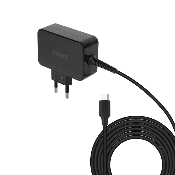Tooq Cargador de Portatil GaN USB-C/PD 45W - Cable de 1.80m - Color Negro 1