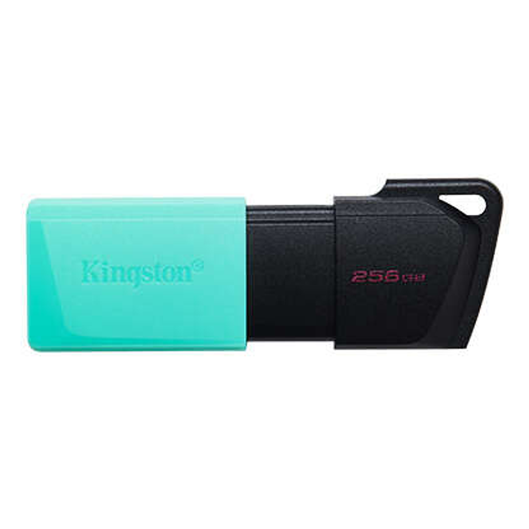 Kingston DataTraveler Exodia M Memoria USB 256GB - USB 3.2 Gen 1 - Capuchon Movil - Enganche para Llavero - Color Negro/Turquesa (Pendrive) 1